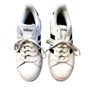 adidas Grand Court sneakers, black stripes size 7